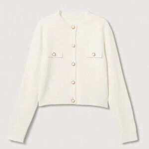 NWOT Mango Knitted cardigan with jewel button S